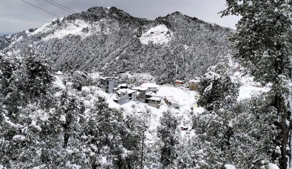 Snowfall in Garhwal House